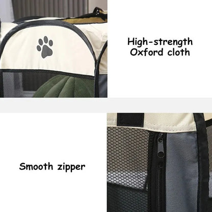 Portable Foldable Pet Tent Kennel Octagonal Fence Puppy Shelter