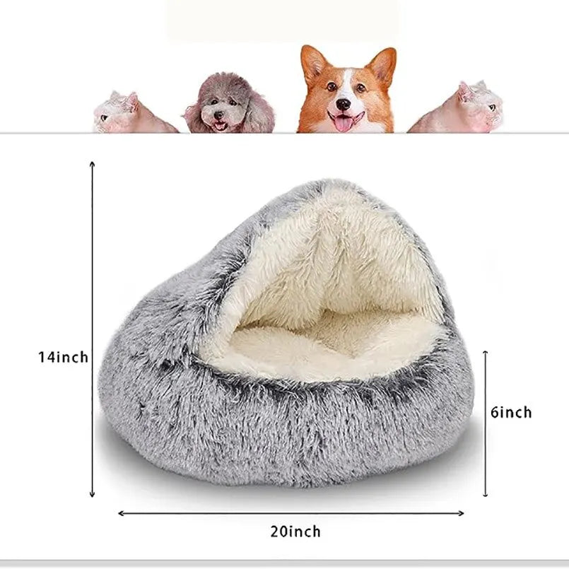 Soft Plush Pet Bed with Cover Round Cat Bed Pet Mattress