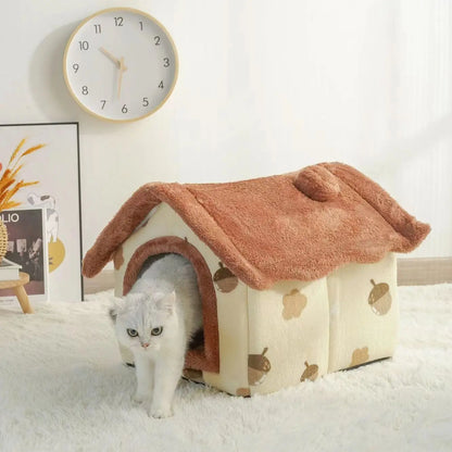 Soft Cat Bed Deep Sleep House Dog Cat Winter House