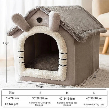 Indoor Warm Dog House Soft Pet Bed Tent House Dog Kennel Cat Bed